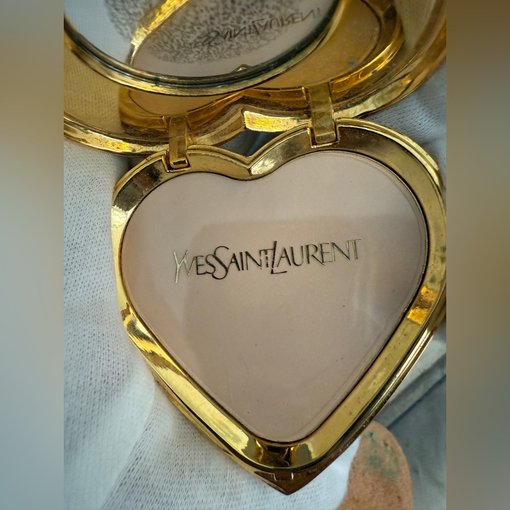 LOT 2233 18K gold plated jewel YSL Vintage POWDER case mirror Robert Goossens - Picture 13 of 17